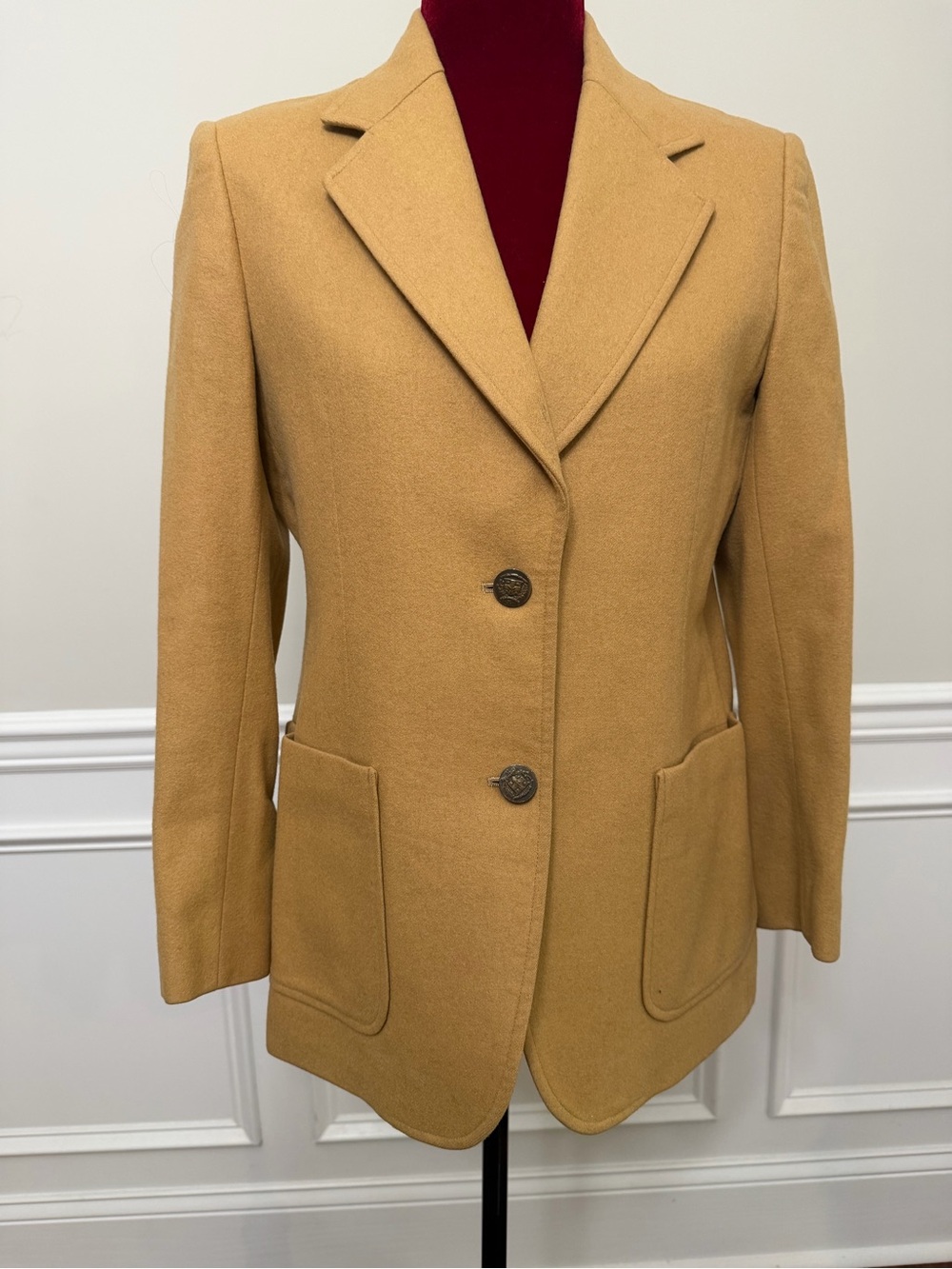 Vintage Bon Chic by Silver Ox Camel Wool Blend Blazer Jacket